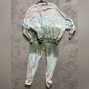 Green gradient Tie-Dye Lounge Set